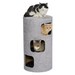 MidWest 3-Story Feline Nuvo Stella Cat Condo, Silver