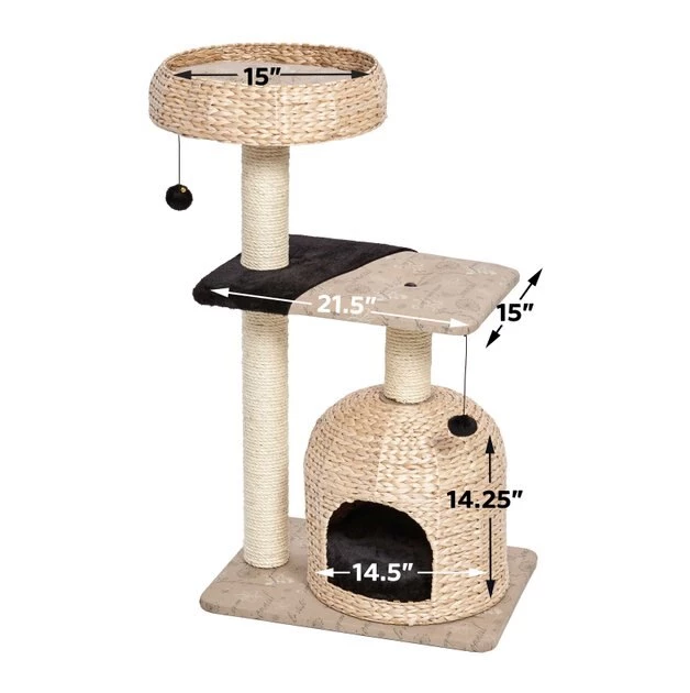 MidWest Feline Nuvo Nest 40.75-in Modern Wicker Cat Tree & Condo 2 MidWest Feline Nuvo Nest 40.75-in Modern Wicker Cat Tree & Condo - Image 2
