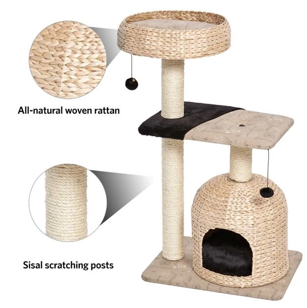 MidWest Feline Nuvo Nest 40.75-in Modern Wicker Cat Tree & Condo 4 MidWest Feline Nuvo Nest 40.75-in Modern Wicker Cat Tree & Condo - Image 4