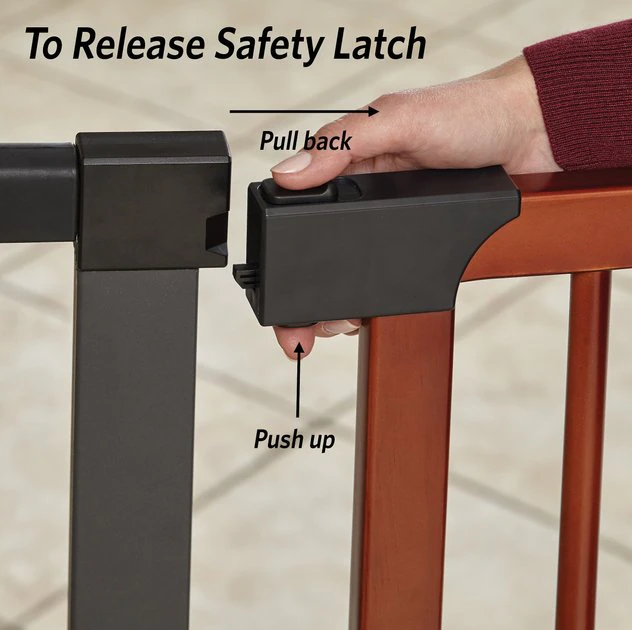 MidWest Decorative Wood & Graphite Steel Dog & Cat Gate 3 MidWest Decorative Wood & Graphite Steel Dog & Cat Gate - Image 3