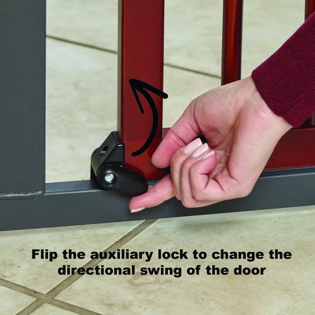 MidWest Decorative Wood & Graphite Steel Dog & Cat Gate 4 MidWest Decorative Wood & Graphite Steel Dog & Cat Gate - Image 4