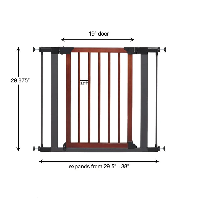 MidWest Decorative Wood & Graphite Steel Dog & Cat Gate 5 MidWest Decorative Wood & Graphite Steel Dog & Cat Gate - Image 5