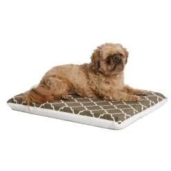 MidWest QuietTime Geo Print & Fleece Reversible Dog Crate Mat