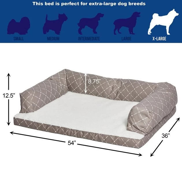 MidWest QuietTime Couture Hampton Orthopedic Bolster Dog Bed w/Removable Cover 3 MidWest QuietTime Couture Hampton Orthopedic Bolster Dog Bed w/Removable Cover - Image 3