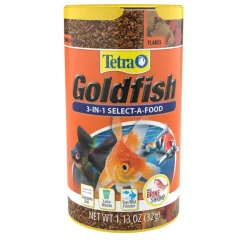 Tetra Goldfish 3-in-1 Select-A-Food Flakes Fish Food, 1.13-oz bottle