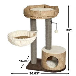 MidWest Feline Nuvo Cove 35-in Faux Fur Modern Cat Tree -Tetra || MidWest Sales Shop 226376 PT8. SY630 V1583959077