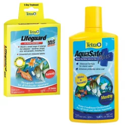 Tetra Lifeguard All-in-One Bacterial & Fungus Treatment + AquaSafe Plus Freshwater & Marine Aquarium Water Conditioner