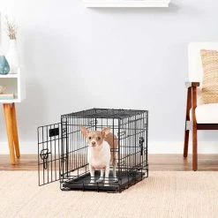 MidWest iCrate Fold & Carry Double Door Collapsible Wire Crate + Quiet Time Ombre Swirl Dog Crate Mat, Grey -Tetra || MidWest Sales Shop 302910 PT4. SY630 V1623089563