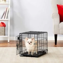 MidWest iCrate Fold & Carry Single Door Collapsible Wire Crate + Quiet Time Ombre Swirl Dog Crate Mat, Grey -Tetra || MidWest Sales Shop 302922 PT4. SY630 V1623089246