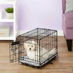MidWest iCrate Fold & Carry Single Door Collapsible Wire Crate + Quiet Time Ombre Swirl Dog Crate Mat, Grey -Tetra || MidWest Sales Shop 302922 PT8. SY630 V1623085967