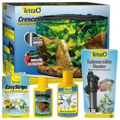 Tropical Fish Starter Kit - Tetra Crescent Aquarium Kit, 5-gal + 4 other items