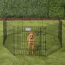 MidWest Wire Dog Exercise Pen with Step-Thru Door, Black E-Coat