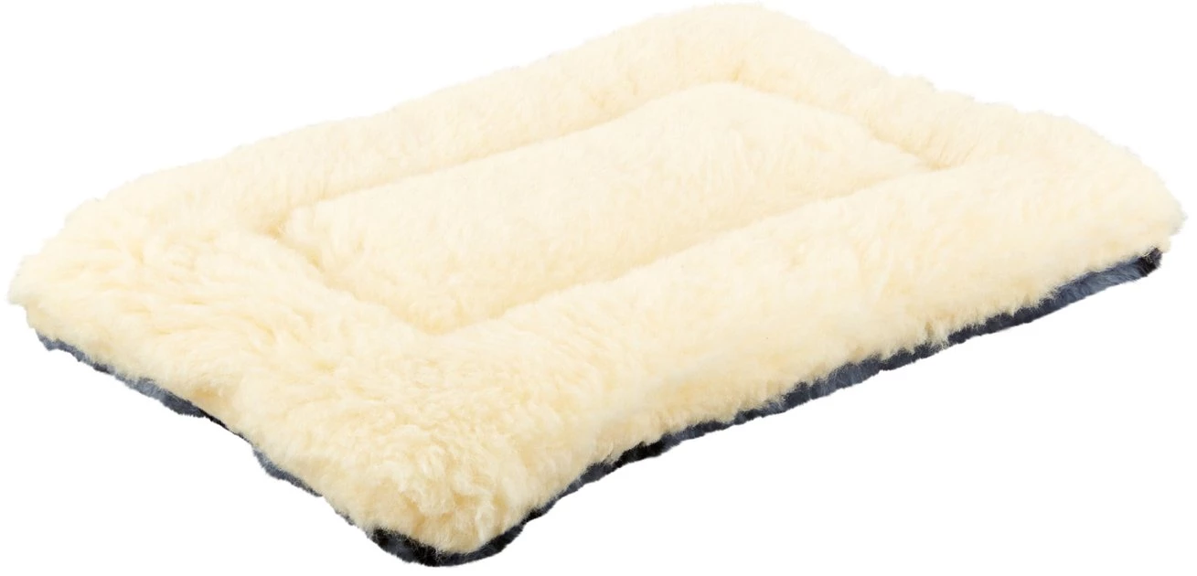 MidWest Quiet Time Fleece Reversible Dog Crate Mat, Blue Paw Print 6 MidWest Quiet Time Fleece Reversible Dog Crate Mat, Blue Paw Print - Image 6