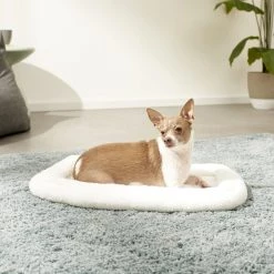 MidWest Quiet Time Deluxe Fleece Double Bolster Dog Crate Mat