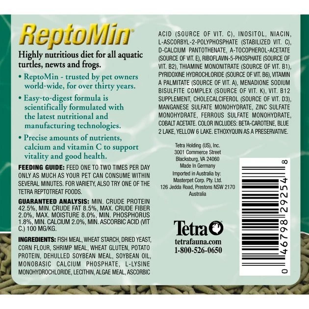Tetra ReptoMin Floating Sticks Turtle & Amphibian Food 2 Tetra ReptoMin Floating Sticks Turtle & Amphibian Food - Image 2