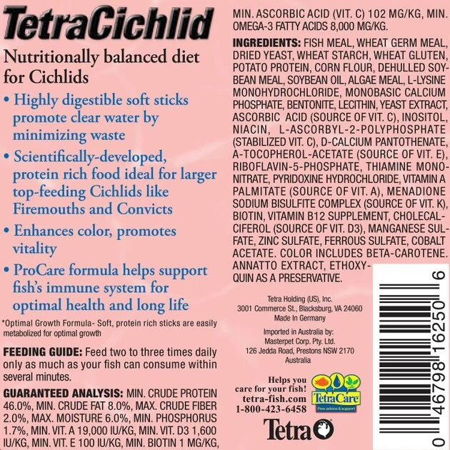 Tetra Cichlid Floating Cichlid Sticks Fish Food 2 Tetra Cichlid Floating Cichlid Sticks Fish Food - Image 2