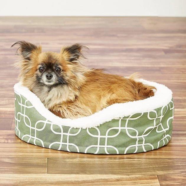 MidWest QuietTime Defender Orthopedic Bolster Cat & Dog Bed w/ Removable Cover, Green 1 MidWest QuietTime Defender Orthopedic Bolster Cat & Dog Bed w/ Removable Cover, Green
