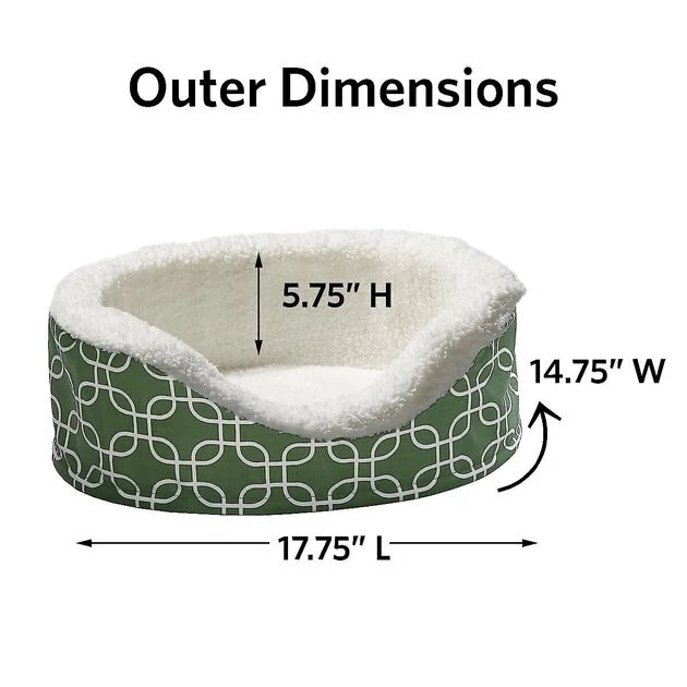 MidWest QuietTime Defender Orthopedic Bolster Cat & Dog Bed w/ Removable Cover, Green 5 MidWest QuietTime Defender Orthopedic Bolster Cat & Dog Bed w/ Removable Cover, Green - Image 5